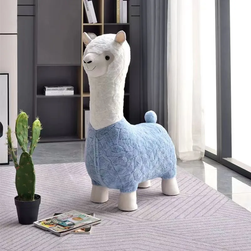 Fluffy Lama Door Entryway Decor Stool - Image 2