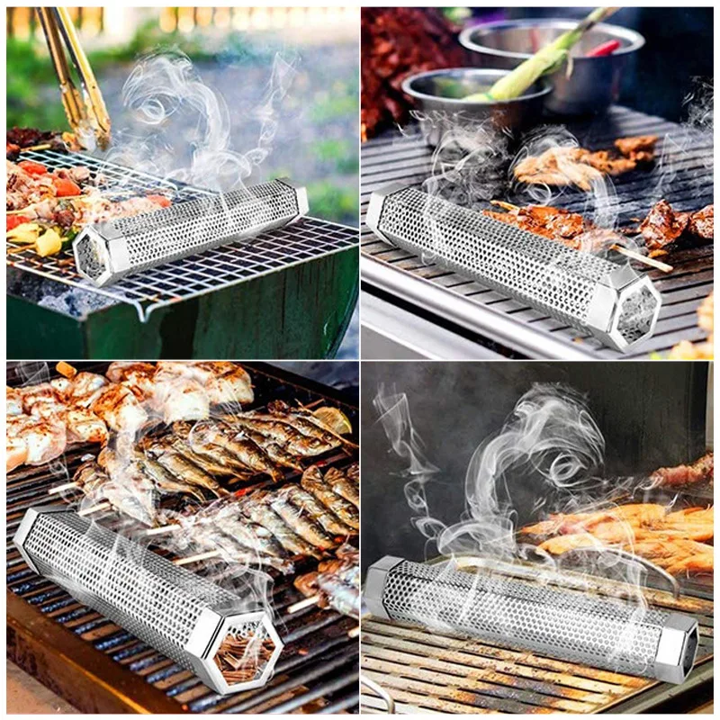 Aromatic Stainless Steel Hexagon BBQ Smoker Tube - Image 3