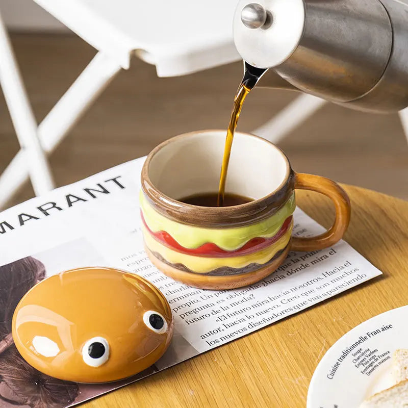 Yummy Hamburger-Shaped Ceramic Hamburger Mug - Image 3