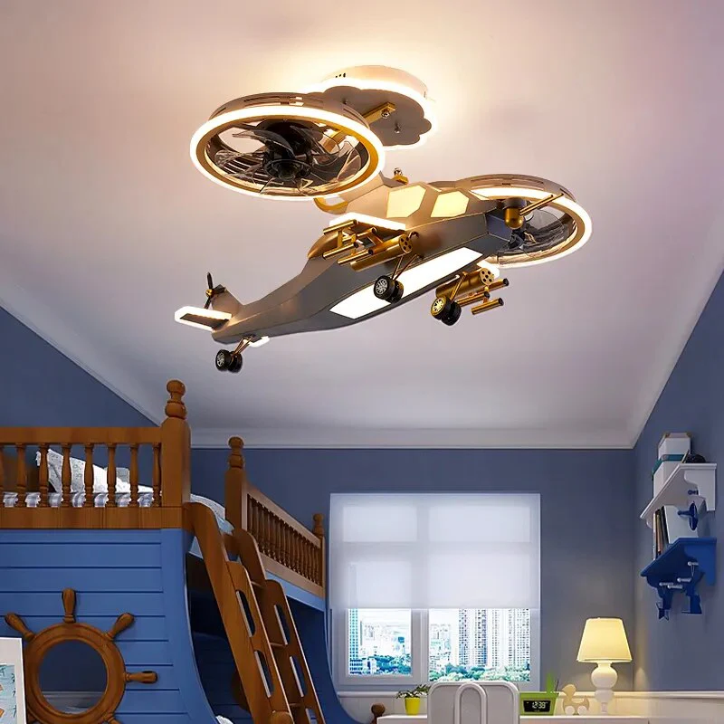 Sky Hero Helicopter LED Fan Lamp - Image 2
