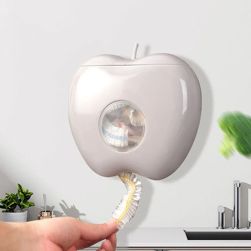 Apple Shaped Wall Mounted Disposable Plastic Wrap Container - Image 2