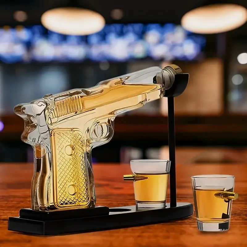 Gun Shape Bullet Glass Decanter Set - Image 2