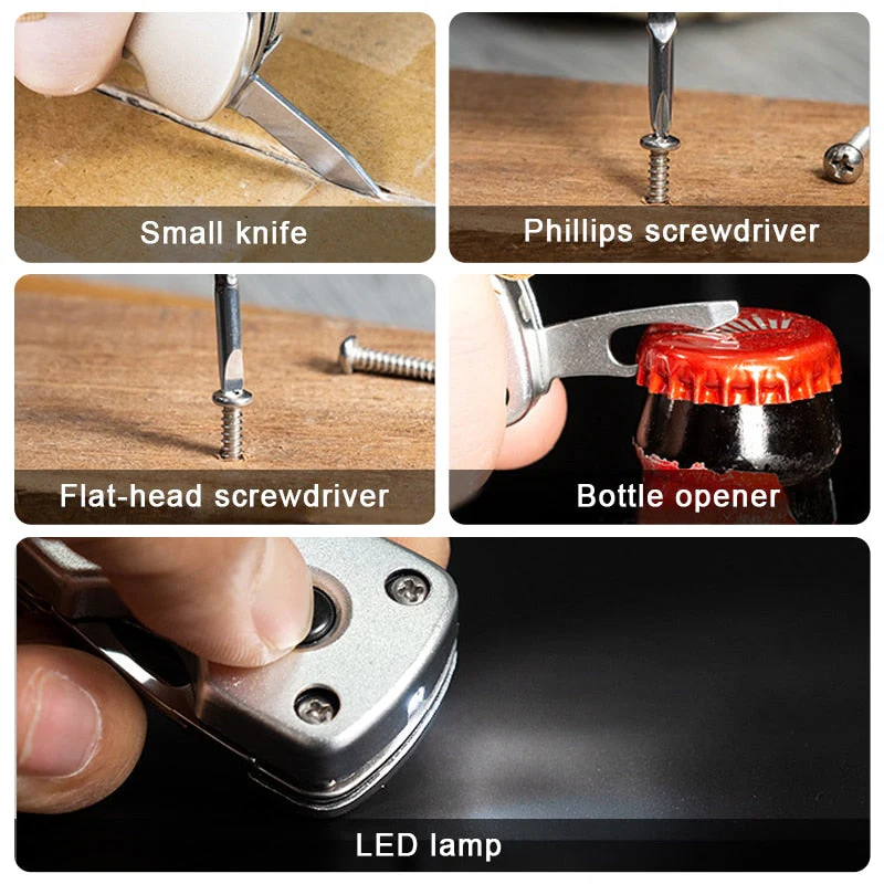 6in1 Stainless Steel Adventure Pro Tool Keychain - Image 3