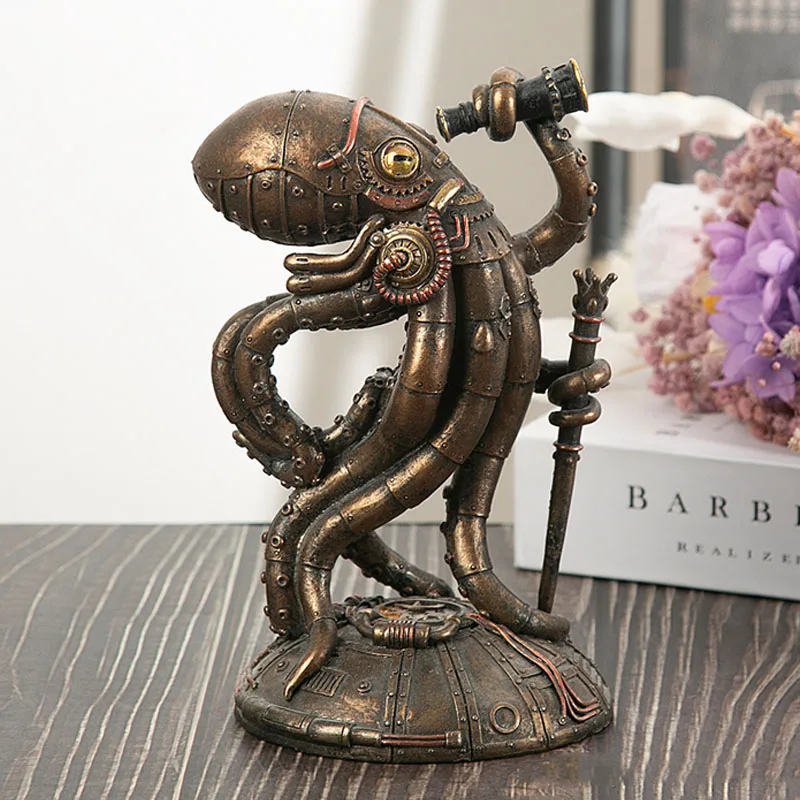 Steampunk Octopus Mechanical Traveler Figurines Home Decors - Image 2