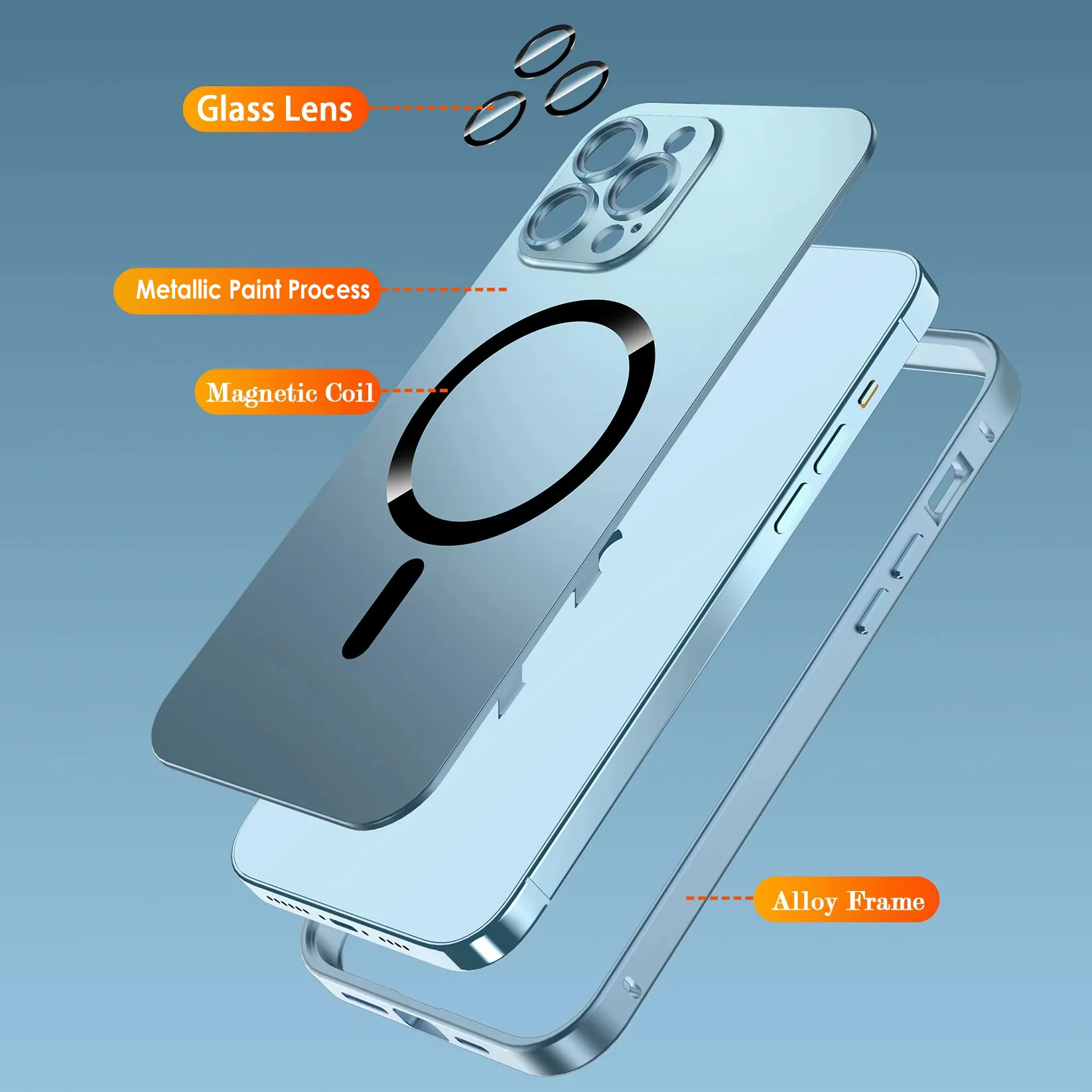 Magsafe Aluminum Frame Metal Bumper iPhone Case - Image 2