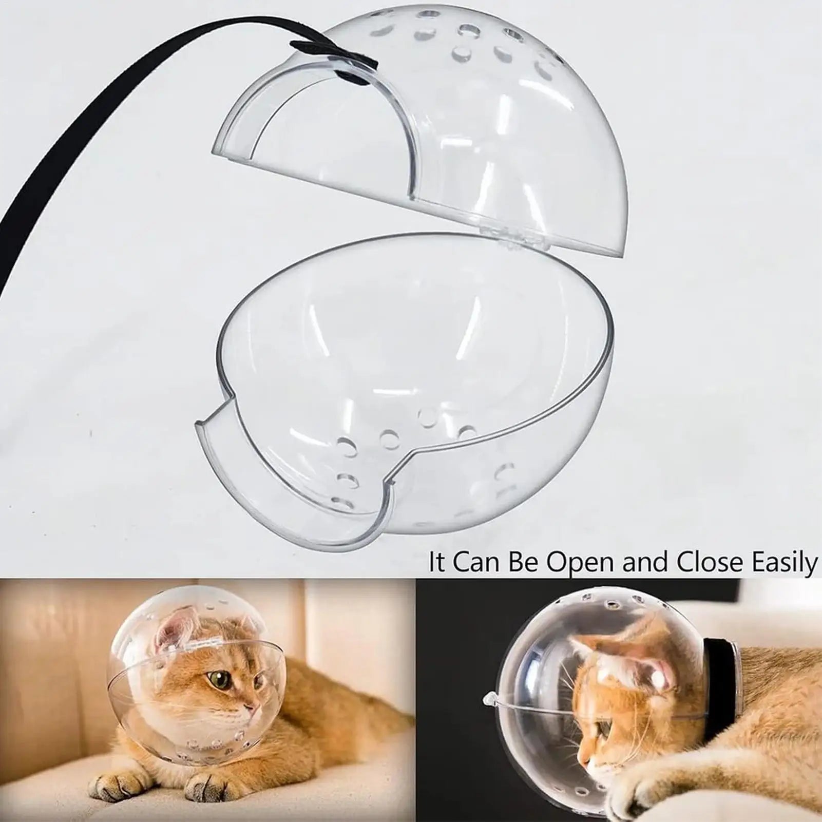 Bubble Cone Transparent Cat Recovery Groom Helmet - Image 3