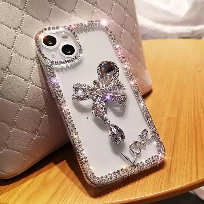 Sparkle Shell Diamond Bow iPhone Case - Image 3