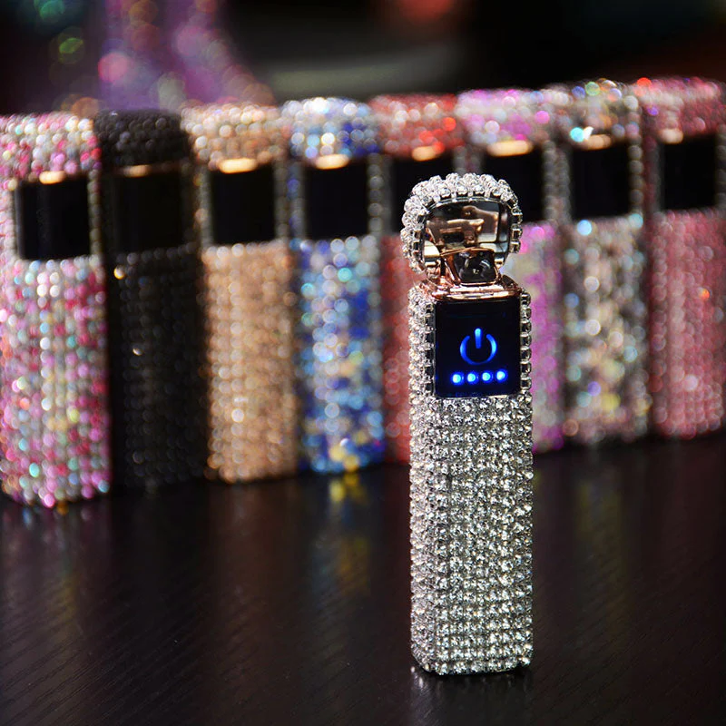Sparkle Stone Rhinestone Rechargeable Portable Lighter - Image 1