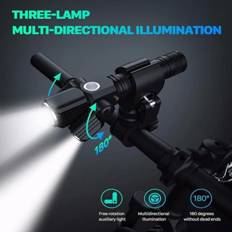 Three Head Rechargeable Rotatable Flashlight - Image 3