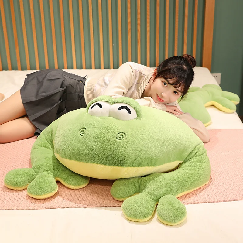 Jumbo Huggable Giant Green Frog Plush Toy - Image 2