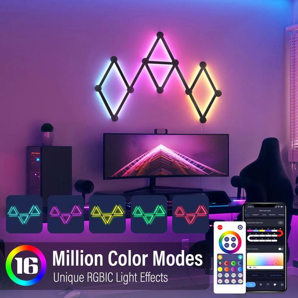 Smart Mosaic DIY Ambient Intelligent App Control Wall Lamp - Image 2