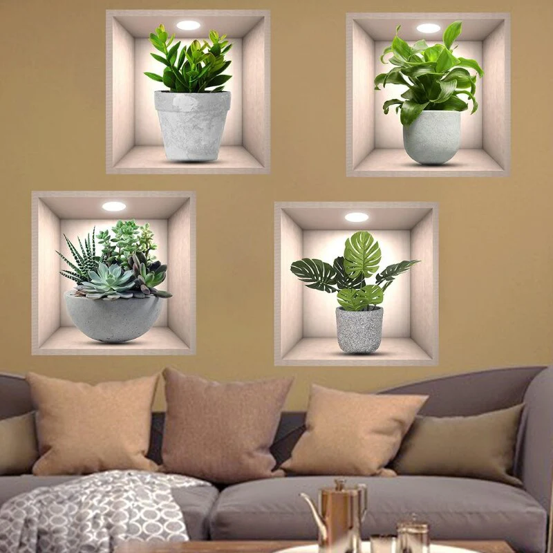 Wall Decorative Potted Plant Stickers - Image 2