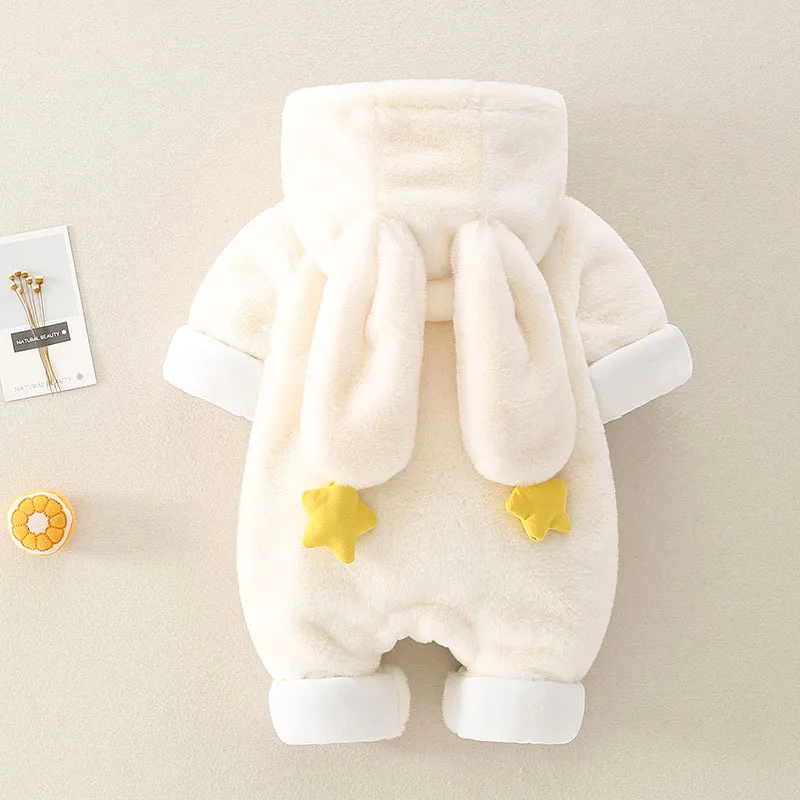 Winter Bunny Cozy Warm Baby Jumpsuit - Image 3