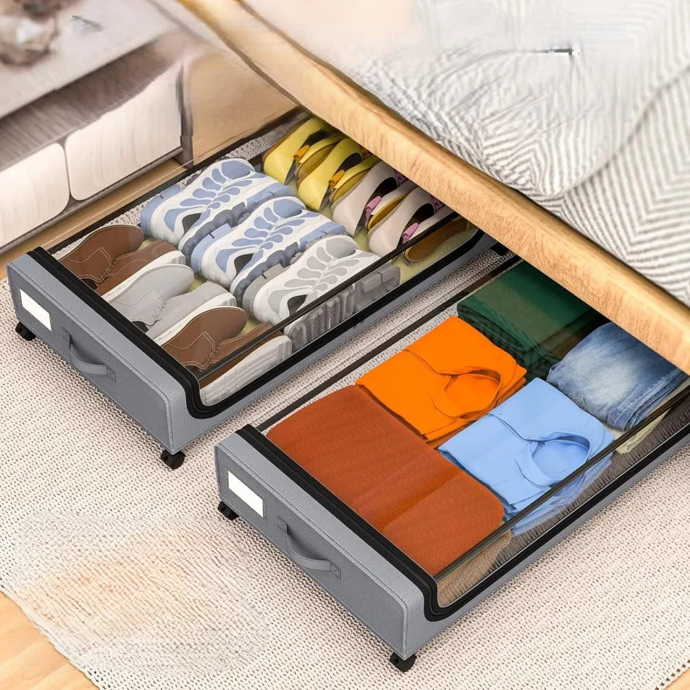 Underbed Storage Stackable Wheeled Box Organizer - Image 1