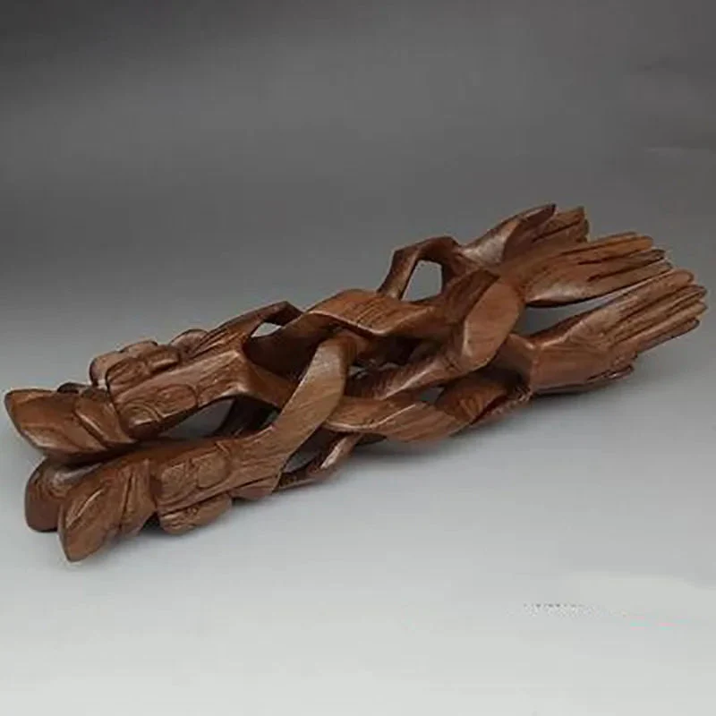 Serene Sculpture Wooden Luck Bearer Serving Platter - Image 3