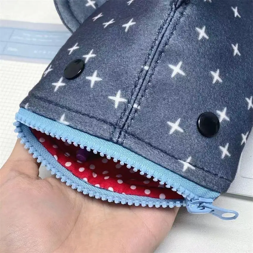 Deep Blue Shark Zipper Pencil Case - Image 2