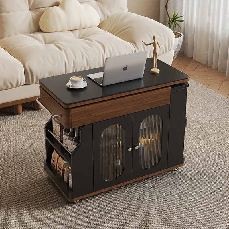 Vintage Style Lift-Top Hidden Storage Coffee Work Table - Image 2