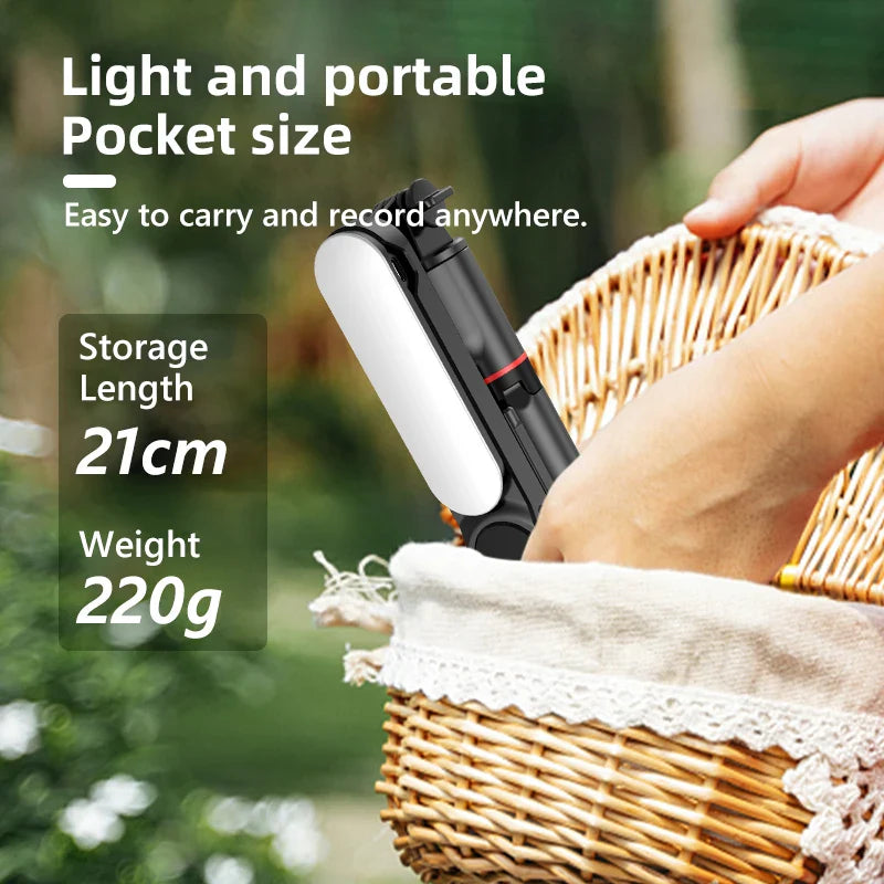 Ultra Foldable Built-In Lighting Selfie Stick Tripod - Image 3