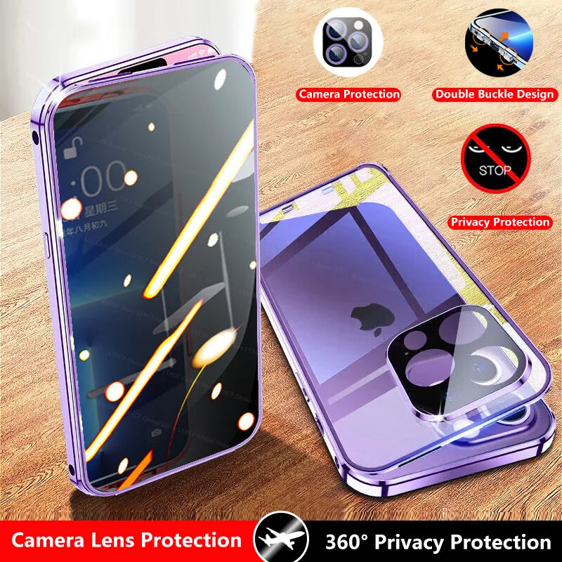 Invisible Shield Full Cover Anti-Peep Privacy  Magnetic Phone Case - Image 2