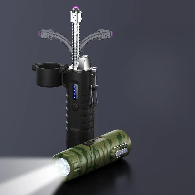 Metal Windproof Heavy Duty Waterproof Flashlight Lighter - Image 1