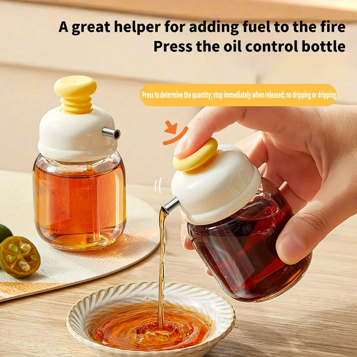 Press Easy Glass Oil Sauce Dispenser Bottle - Image 2