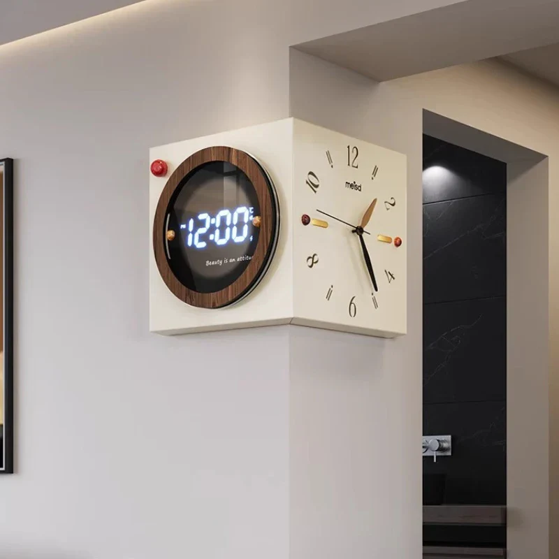 Corner-Split Dual Display Minimal Wall Clock - Image 3