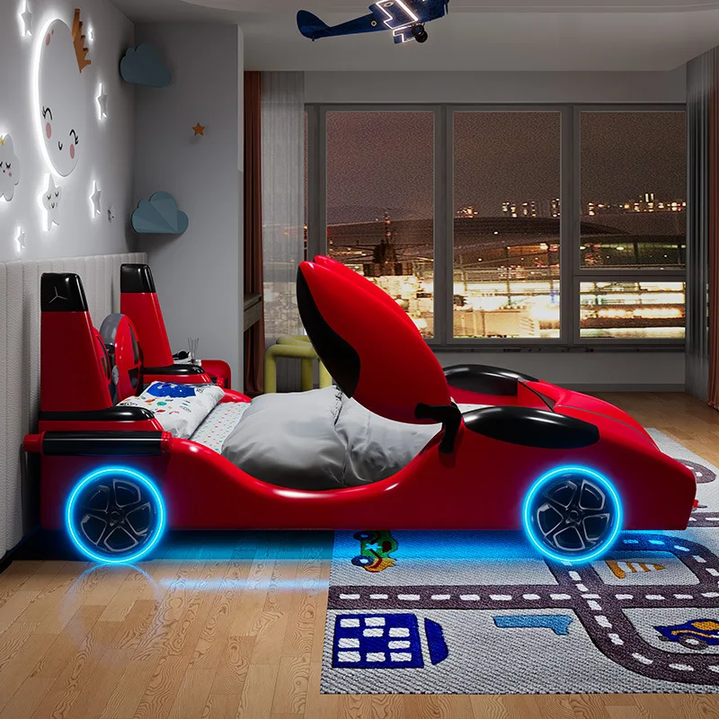 Speed Race Car LED Light Kids Bed - Image 2