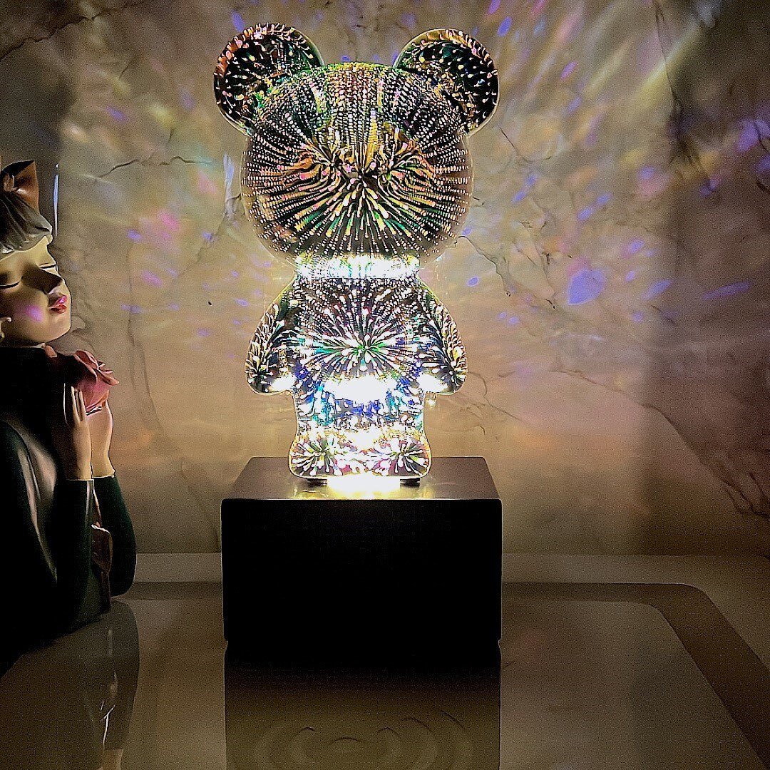LED Bear Fireworks Night Lamp - Image 2