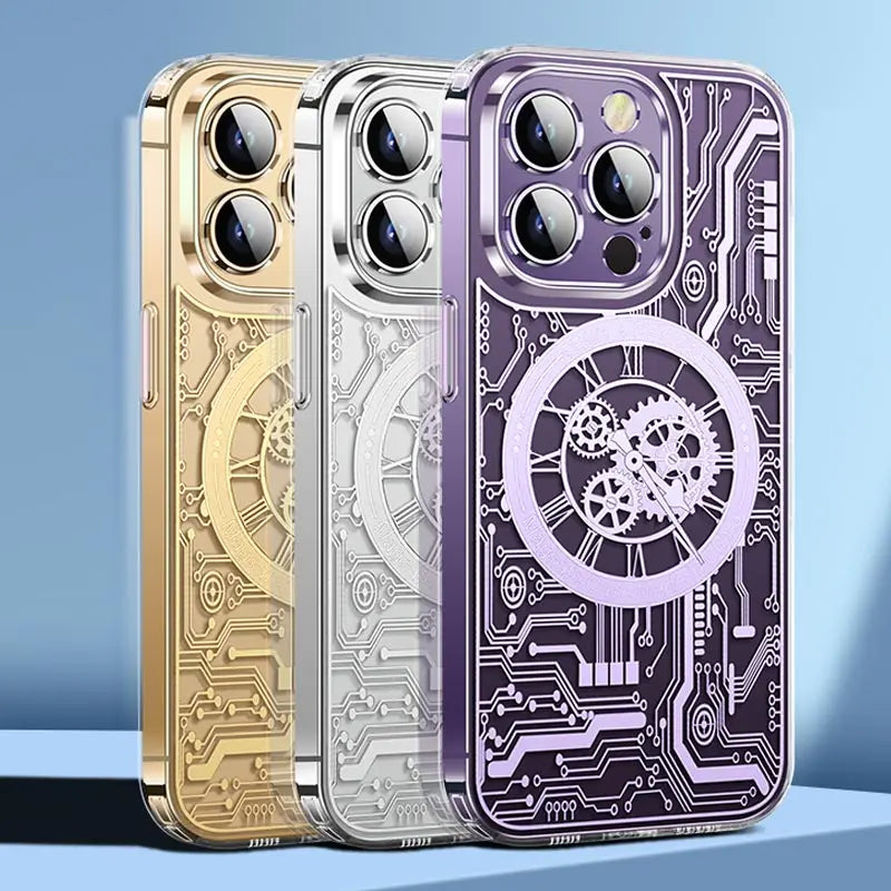 Futuristic Design Heavy-Duty Magsafe Clear iPhone Case - Image 2