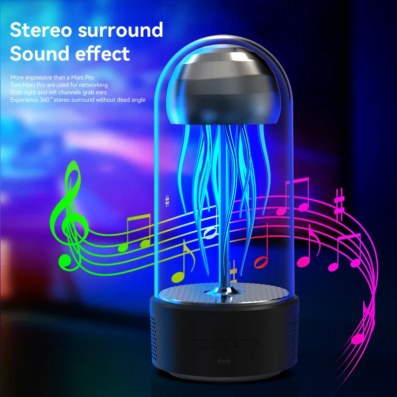 Jellyfish Portable Powerful Colorful Speaker Night Lamp - Image 3