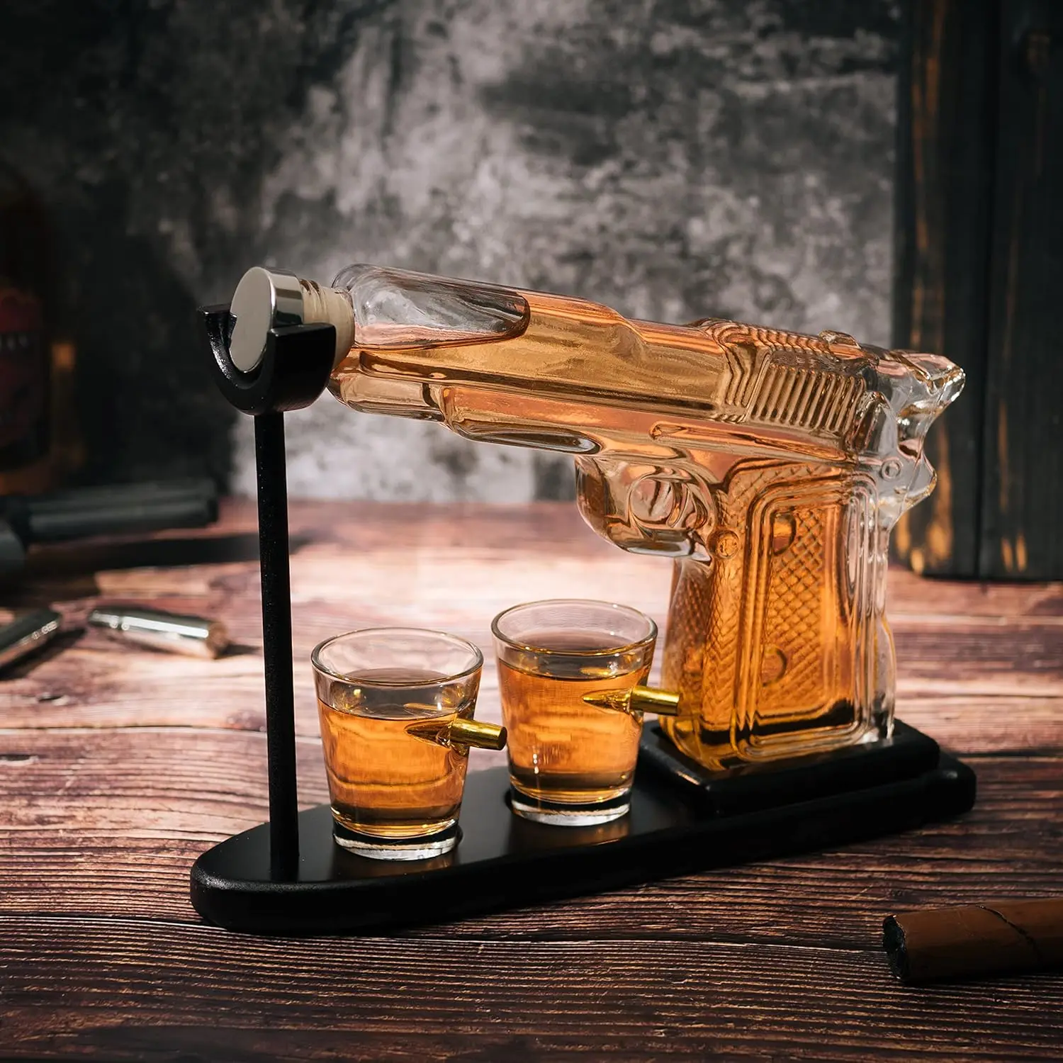 Gun Shape Bullet Glass Decanter Set - Image 3