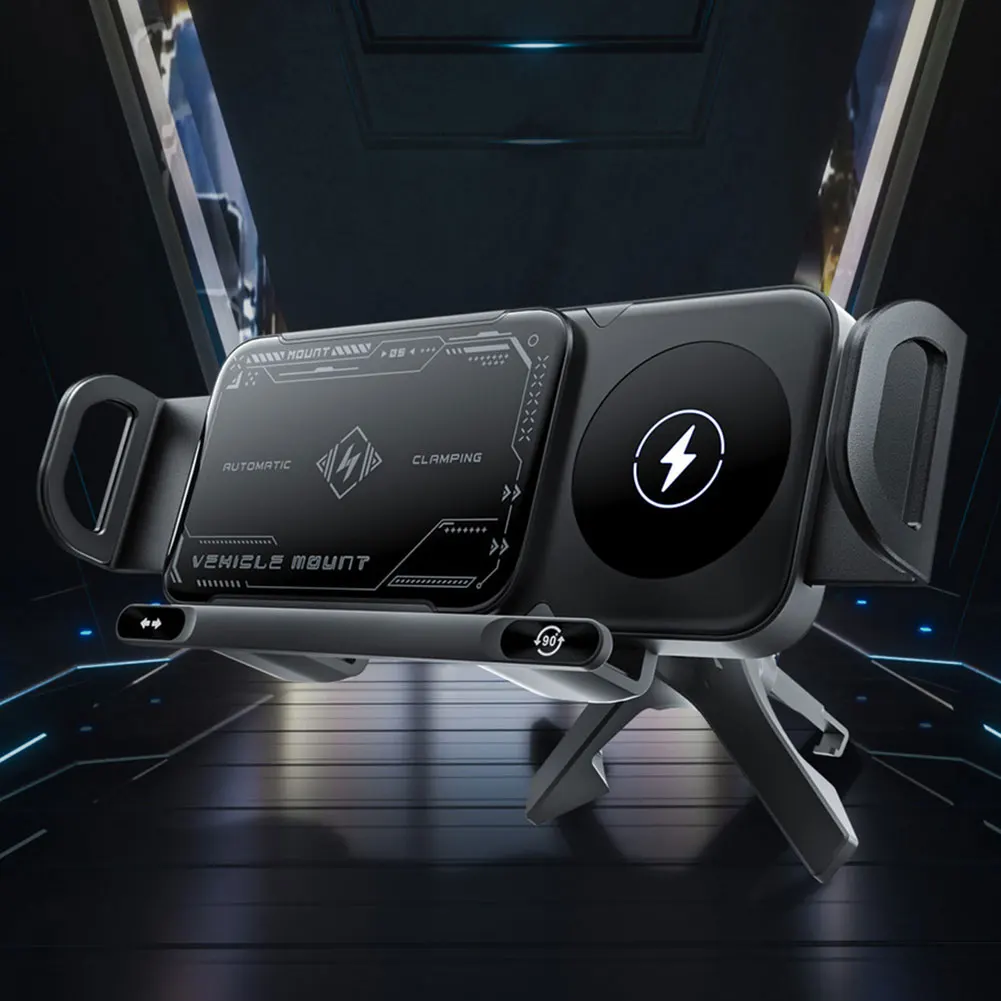 Touch & Rotate Automatic Universal Car Wireless Charge Phone Holder - Image 1