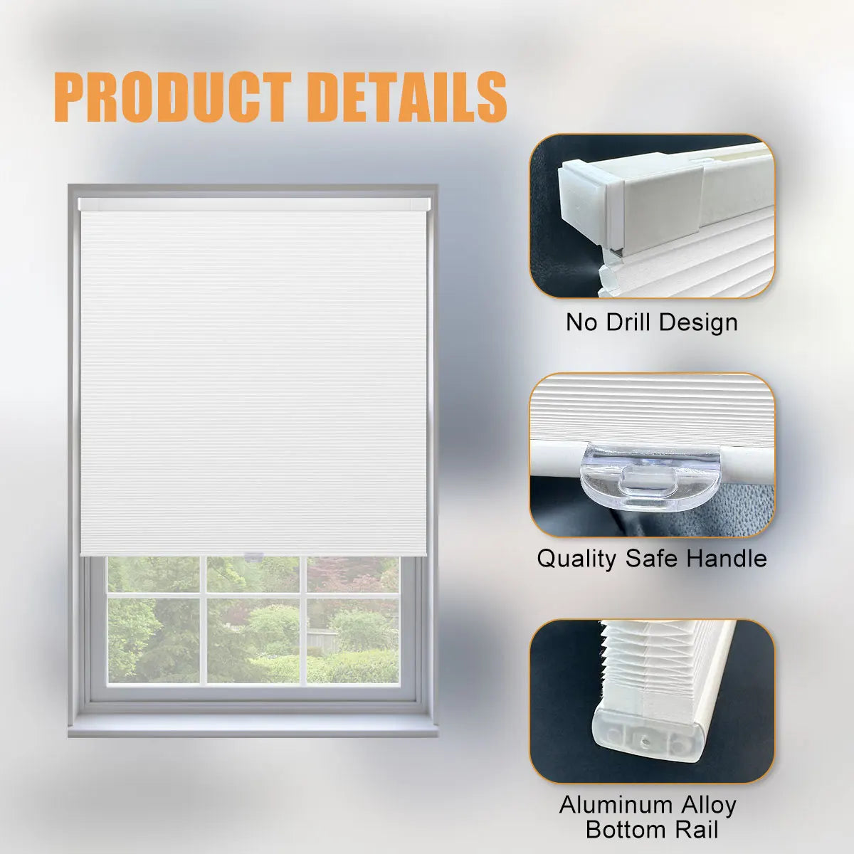 Blackout No-Drill Cordless Honeycomb Blinds - Image 3