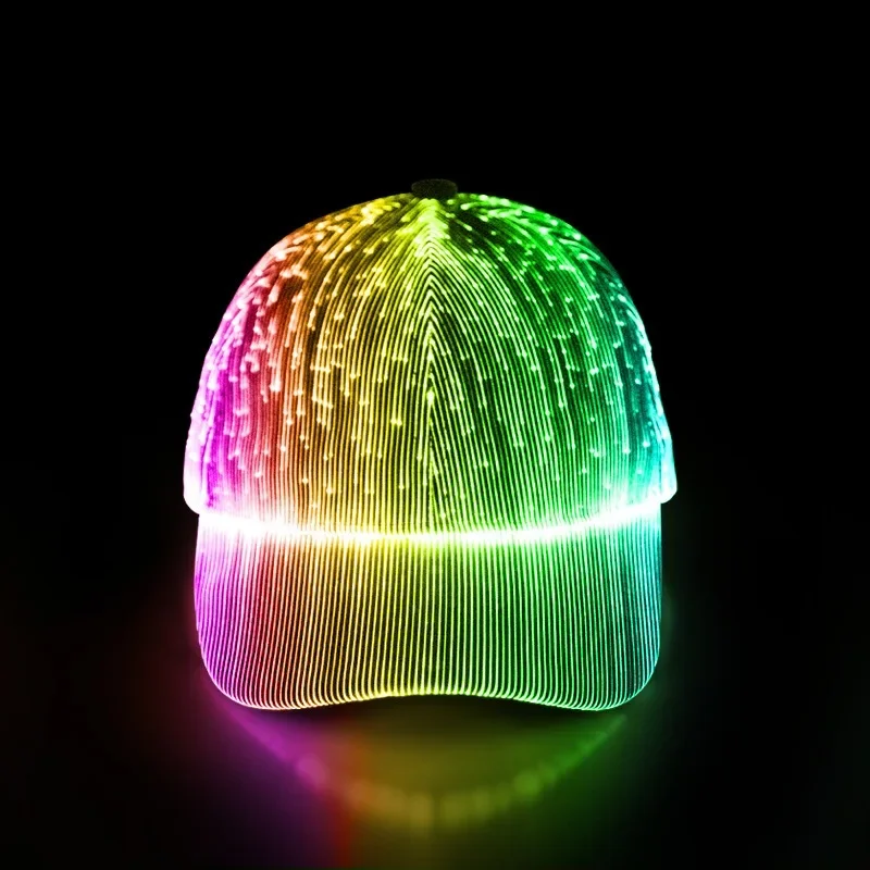 Luminight Rechargeable Fiber Optic Glow Baseball Cap - Image 3