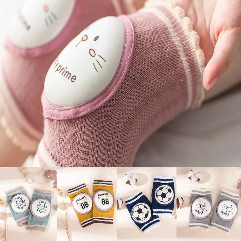Soft Cotton Anti-Slip Early Crawlers Baby Knee Protector Pads - Image 3