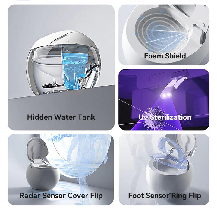 Sphere Auto Heat Integrated Water Tank Modern Toilet - Image 2