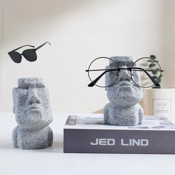 Stone Face Eyeglass Holder Stand - Image 1