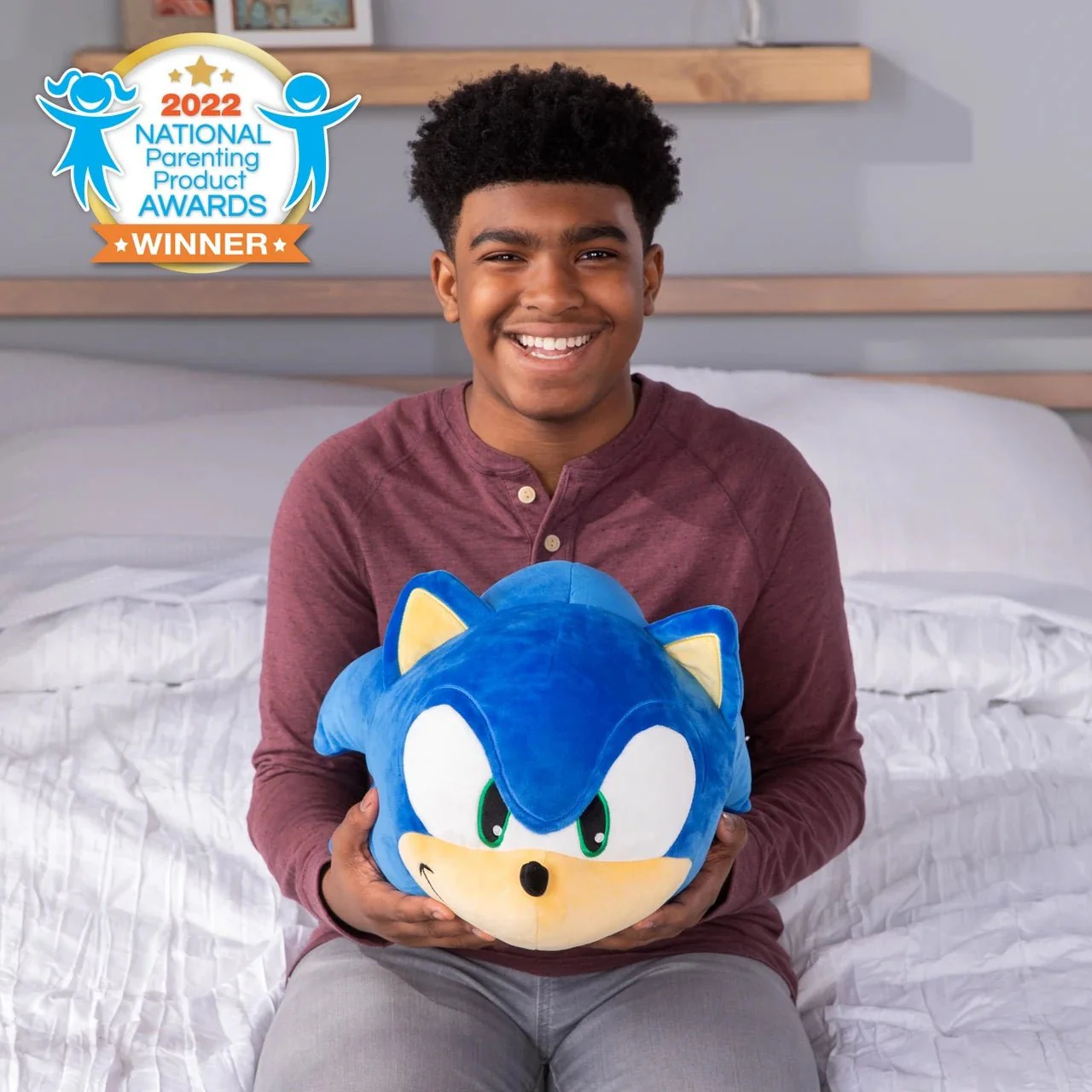 Club Mocchi- Mocchi- Sonic the Hedgehog - Sonic - Mega Plush Toy - 15 inch - Image 2