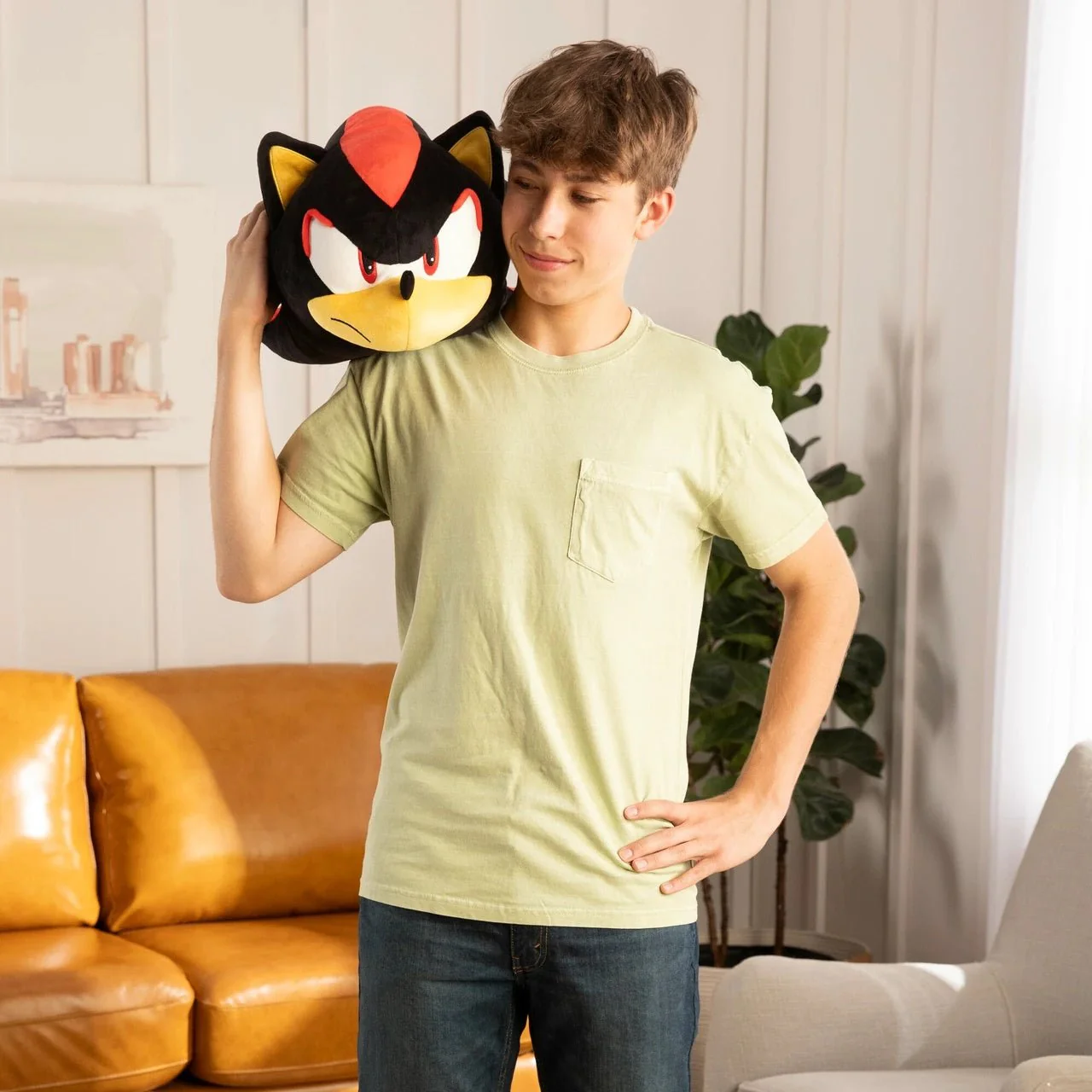 Club Mocchi- Mocchi- Sonic the Hedgehog - Shadow - Mega Plush Toy - 15 inch - Image 2
