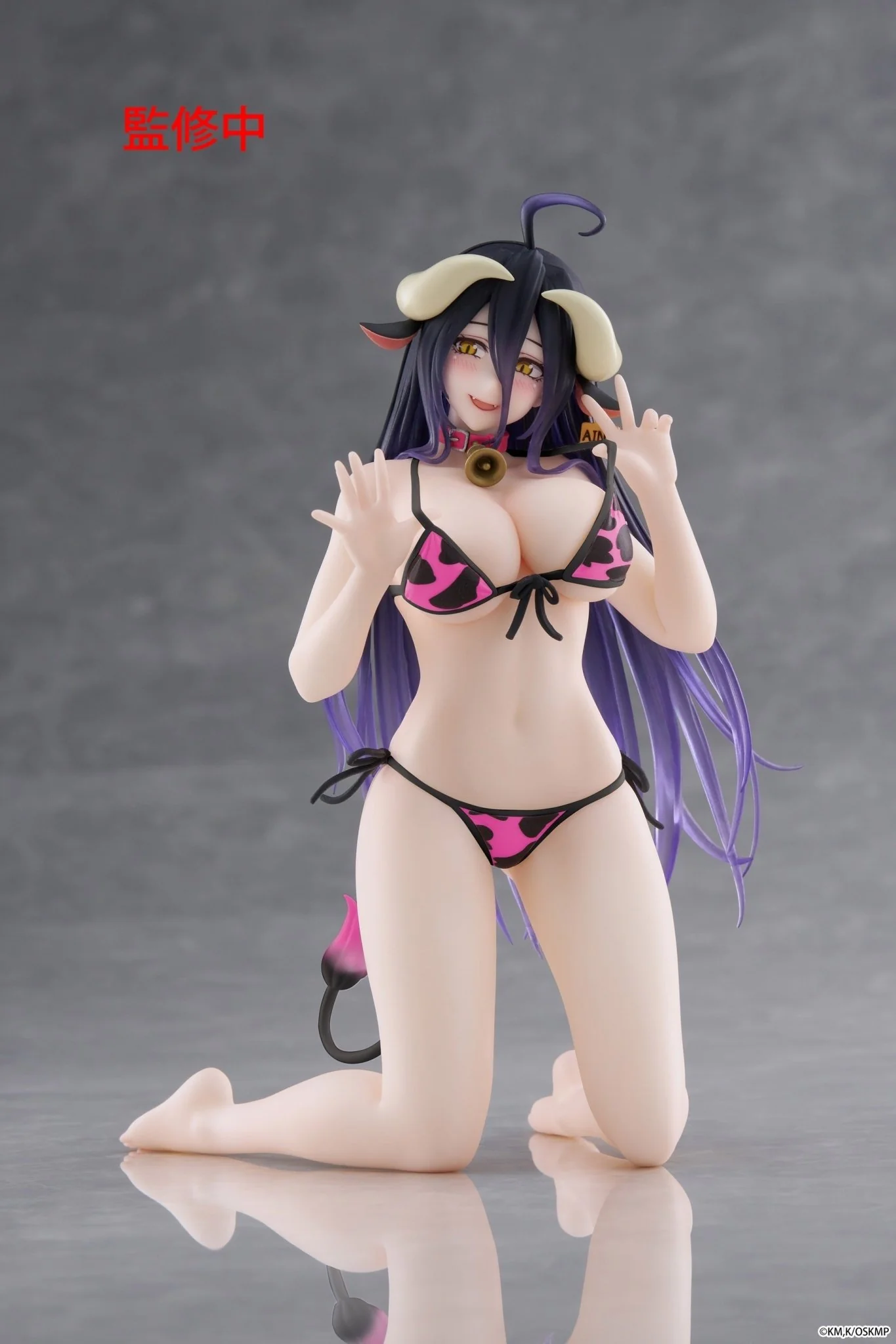 Taito - Overlord - Albedo Renewal Pink Cow Pattern Swimsuit Ver - Desktop Cute Figure - Image 2