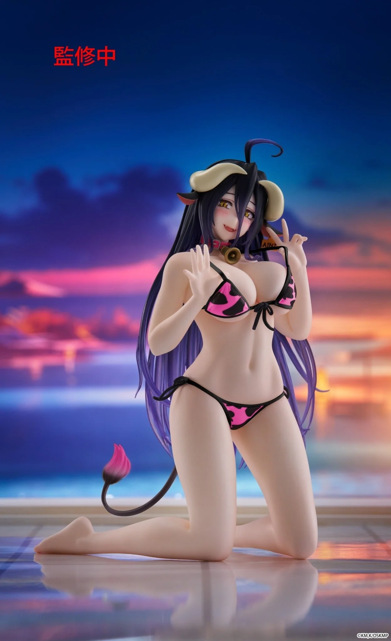 Taito - Overlord - Albedo Renewal Pink Cow Pattern Swimsuit Ver - Desktop Cute Figure - Image 3