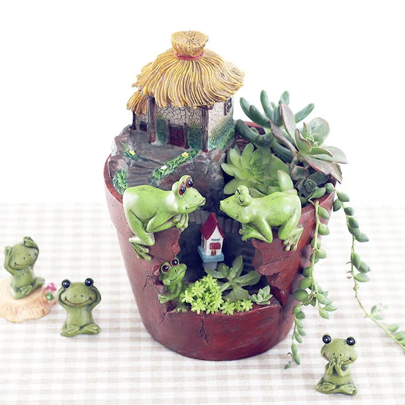Mini Cottage Succulent Landscape Planter Pot - Image 3