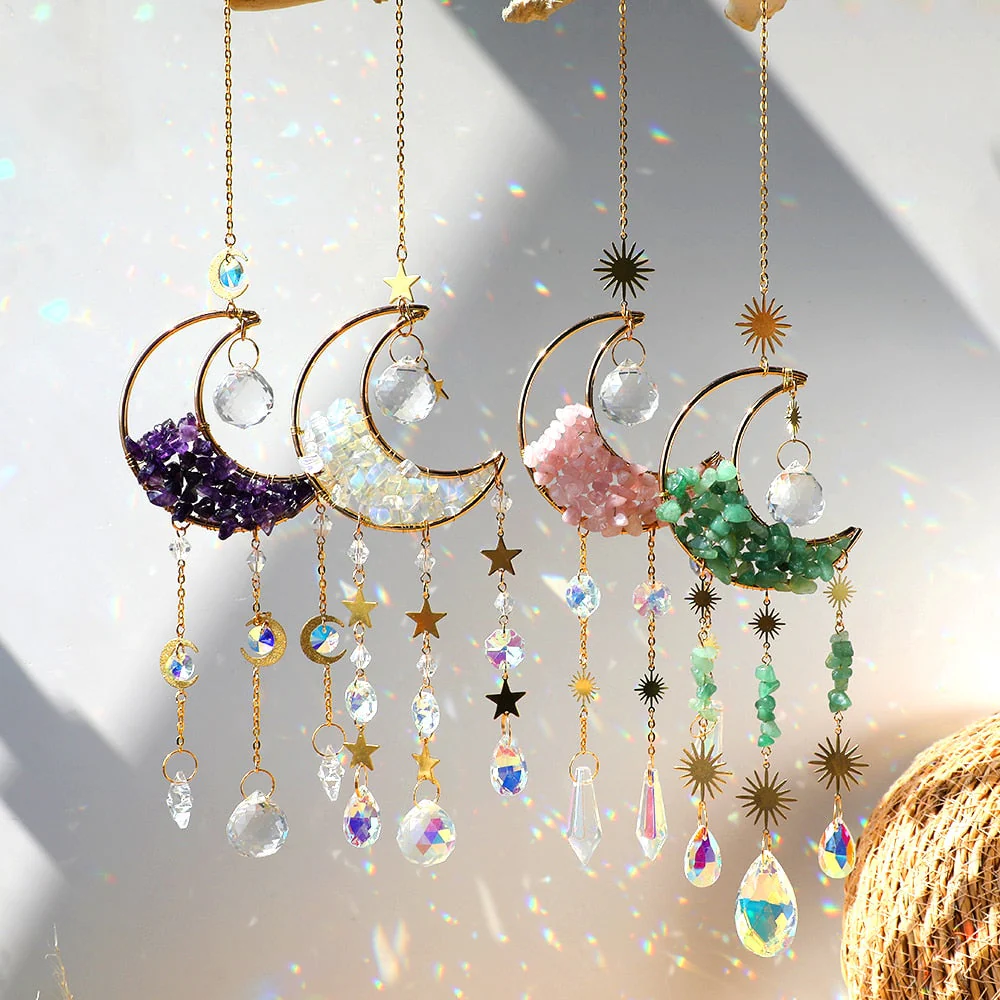 Crystal Sun Catcher Moon Decor - Image 1