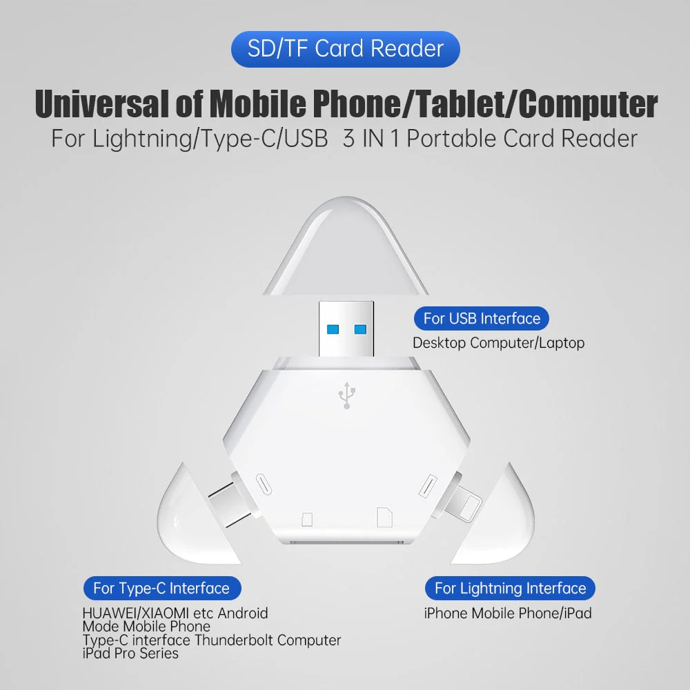 3in1 Universal Mobile SD Card Reader - Image 2