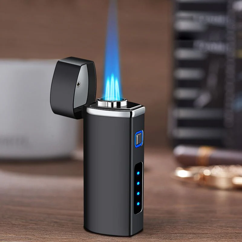 Triple Flame Windproof USB Charging Jet Lighter - Image 1
