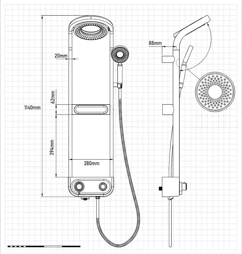 Spa Time Rainfall Elegant Digital Shower Set - Image 3