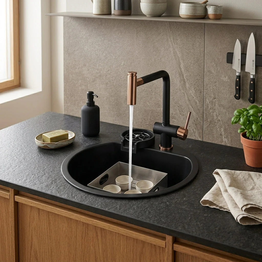 Orbico Deep-Basin Round Stainless Steel Kitchen Sink - Image 2