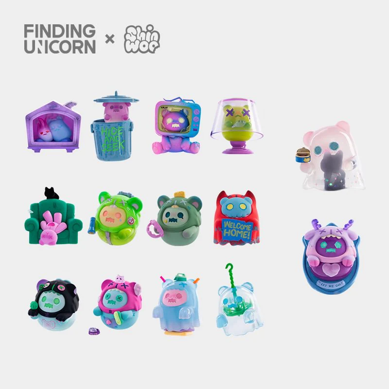 Top Toy Finding Unicorn Shinwoo Ghost Bear House Series Blind Box - Image 2