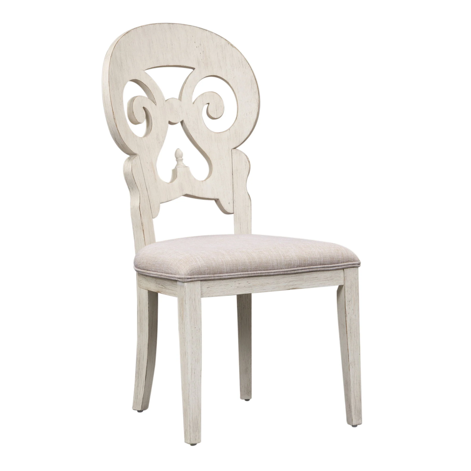 Farmhouse Reimagined - Splat Back Side Chair - Antique White / Chestnut Tops - Image 1