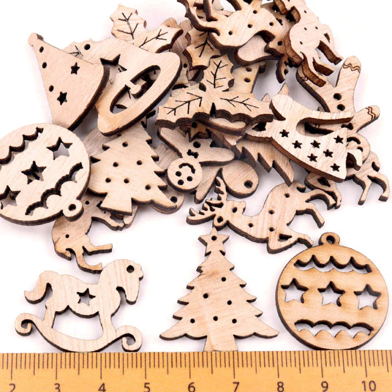 Wooden Winter Happy Christmas Ornaments - Image 3